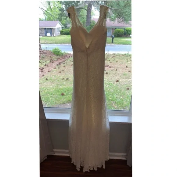 Custom Made Chantilly Lace Wedding Dress
